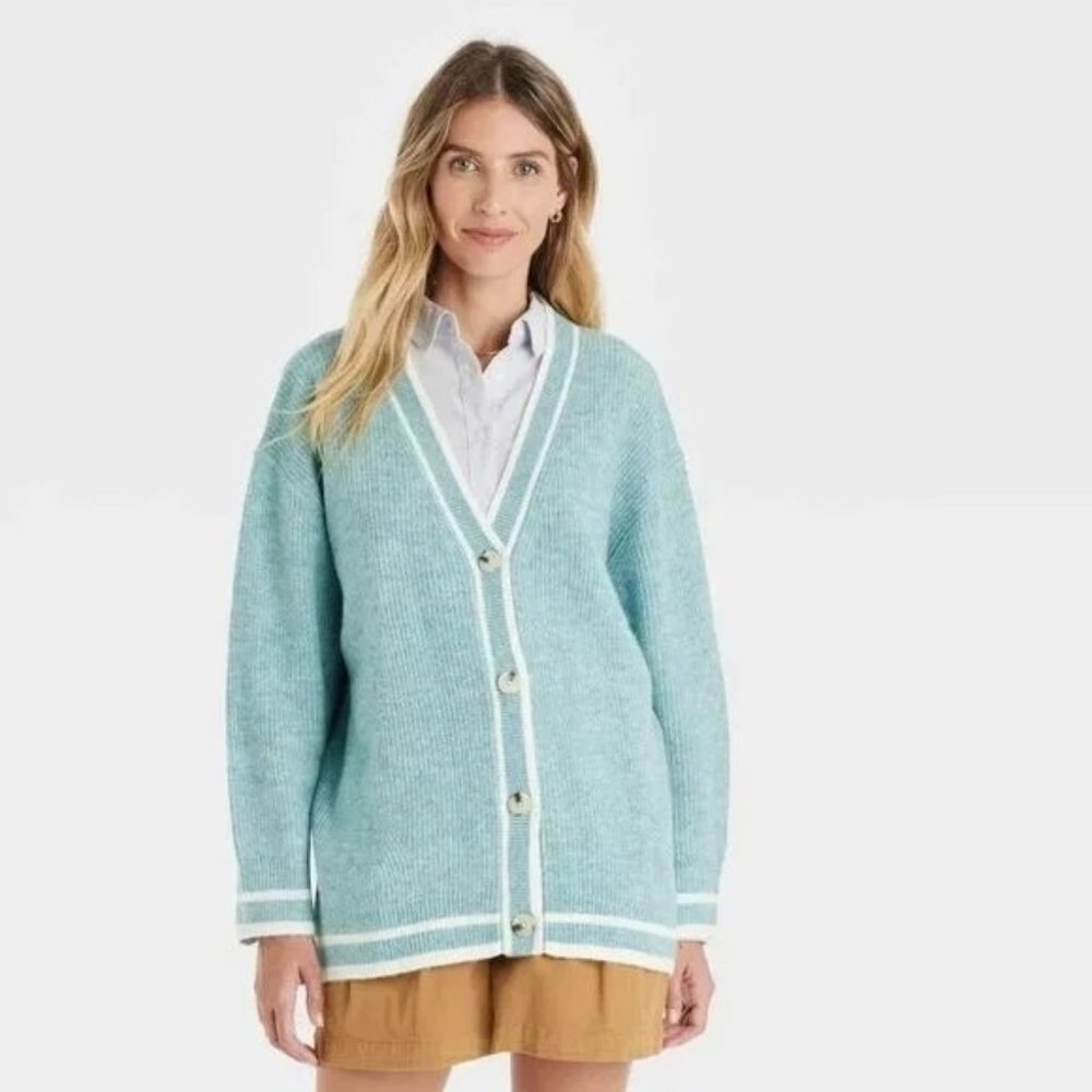 A New Day Oversized Varsity Knit Sweater | Medium